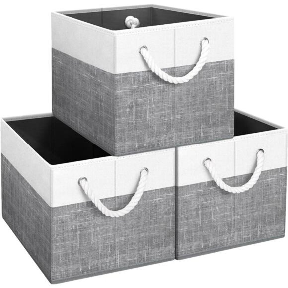 Other - Foldable Storage Bins Set of 3 Large Fabric Organizer Baskets with Handles